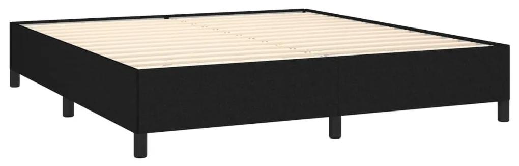 Cadru de pat, negru, 160 x 200 cm, material textil Negru, 35 cm, 160 x 200 cm