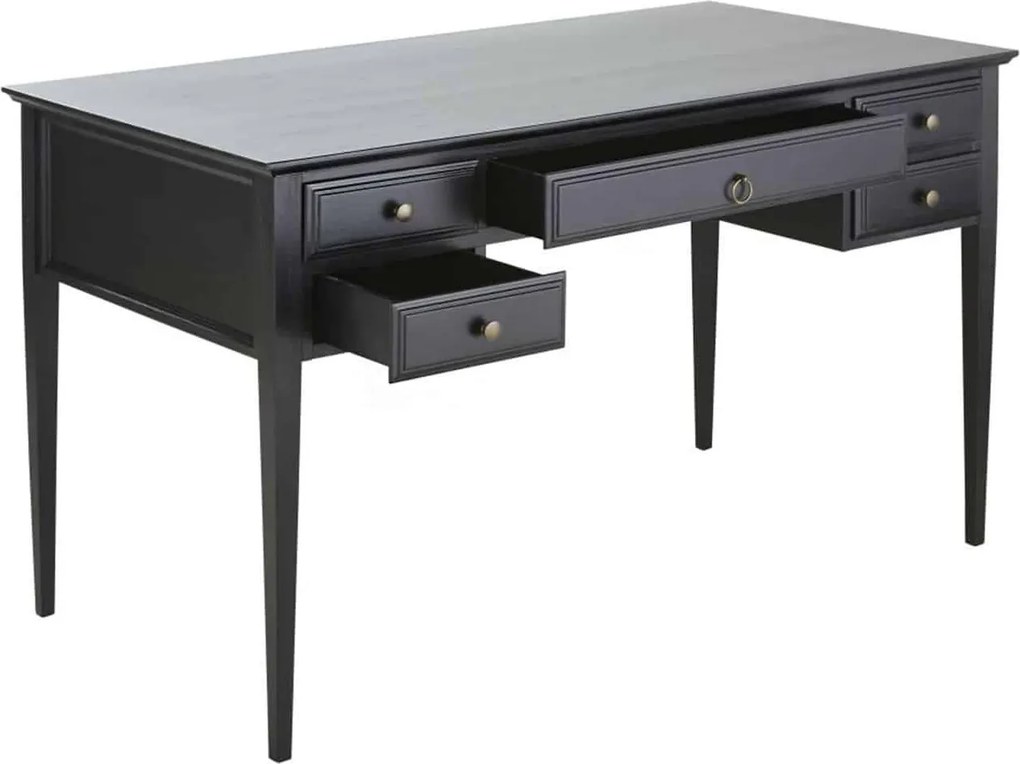 Birou lemn masiv gri Noir Antracit, 132 × 70 × 78 cm