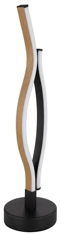 Veioza LED, lampa de masa design modern Geronimo negru, maro