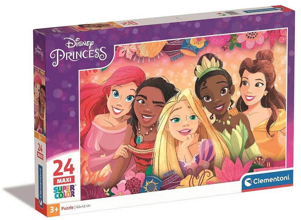 Prințesele Disney Flower Frame Puzzle maxi Clementoni de 24 piese