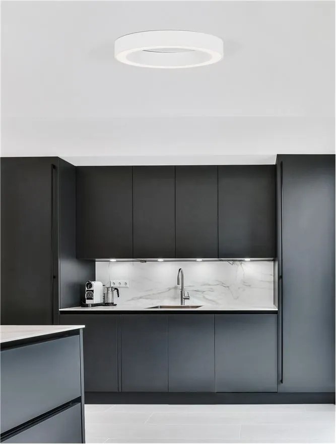 Lustra LED aplicata design modern OPAL 50W alba