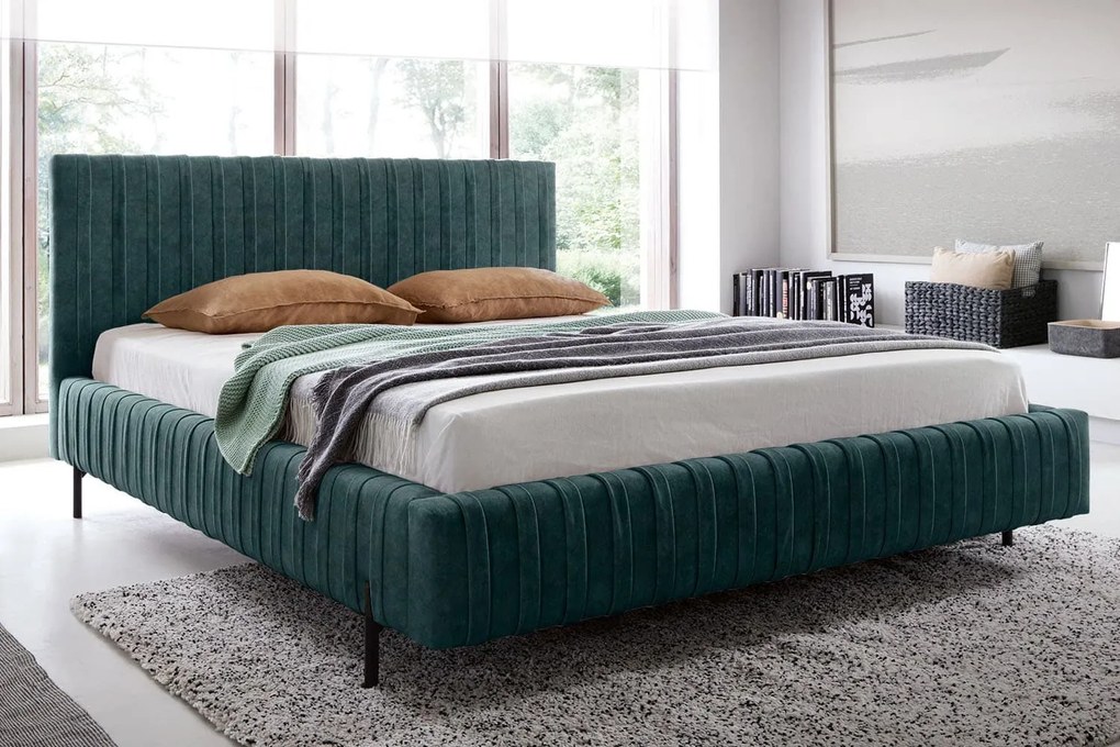 Pat lemn masiv Tapițat Plix cu Ladă Depozitare Personalizabil 140/160/180 x 200 cm - Velvetmat 100, 180 x 200 cm