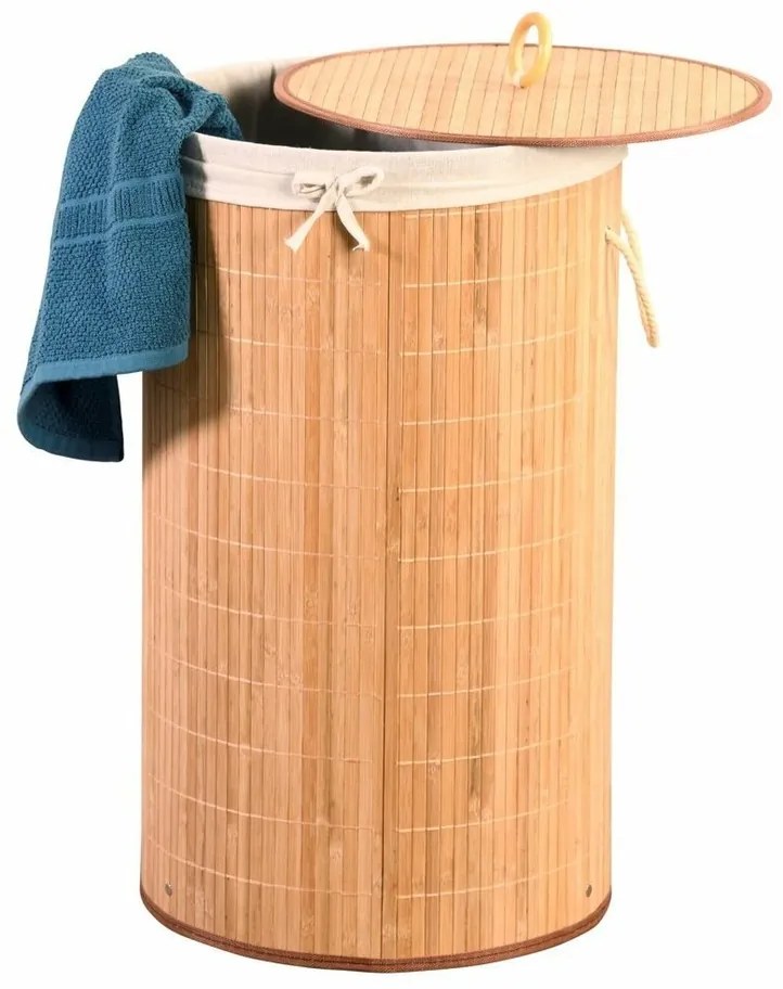 Kesper 19572 Bamboo coș de rufe lumină, 60 x 35 cm