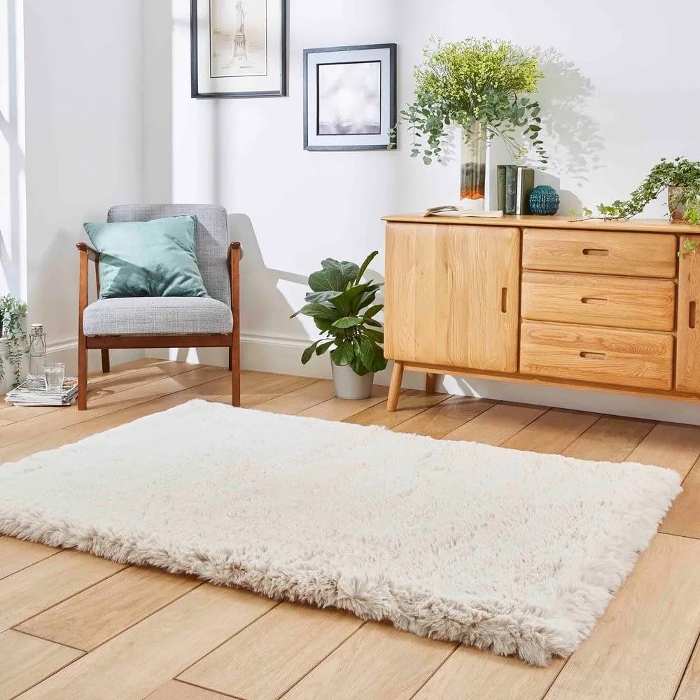 Covor crem 60x120 cm Super Teddy – Think Rugs
