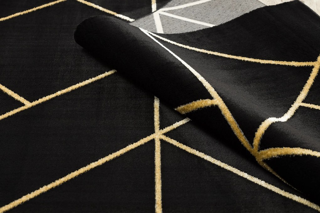 Exclusiv EMERALD covor 1012 glamour, stilat, geometric negru / aur - SECUNDAR-COTATI PRODUSUL