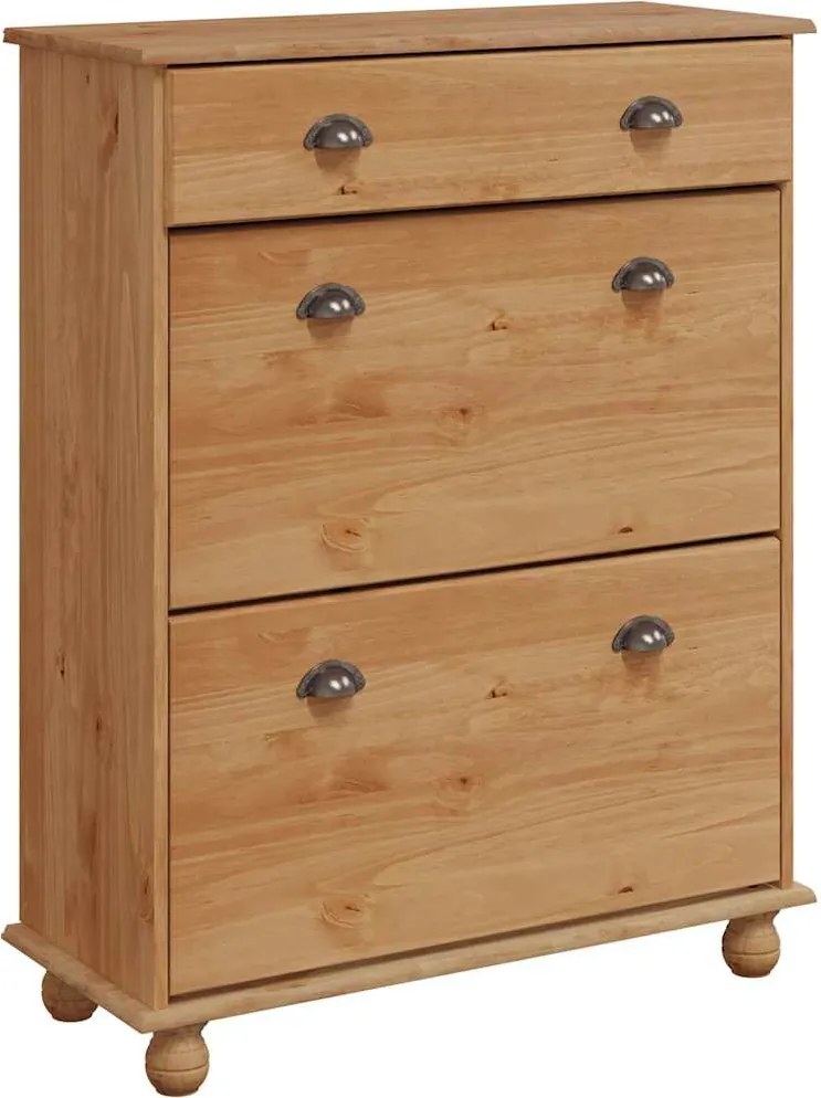 vidaXL Dulap pentru pantofi cu sertar ASKIM Maro 85 x 35 x 108 cm