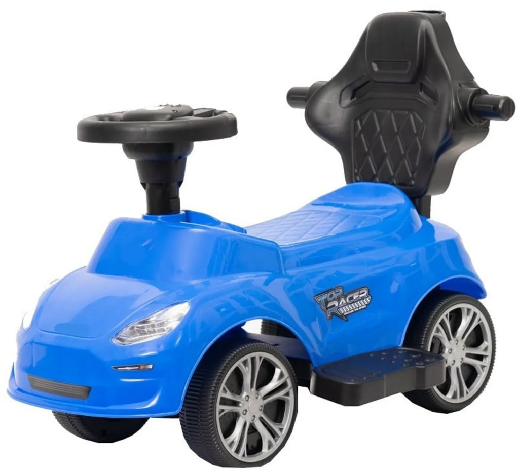Masinuta copii si bebe NOVOKIDS™ Top Racer, Cu melodii si lumini, Maner de impins pentru parinti detasabil, Functie trotineta fara pedale, Pentru