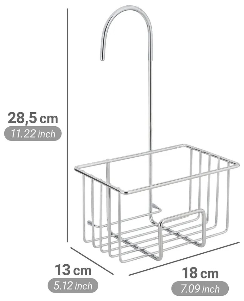 Raft pentru baie argintiu lucios de agățat din oțel inoxidabil Milito – Wenko