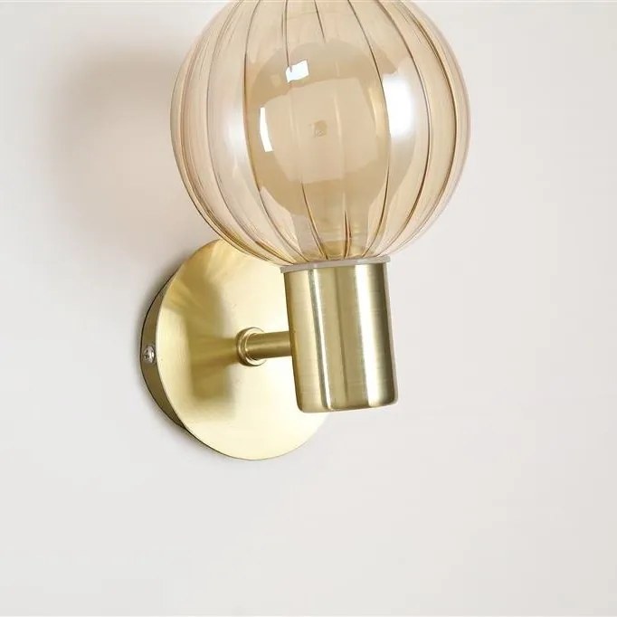 Aplica baie Protectie IP44 metal alama, sticla champagne Luminsphere