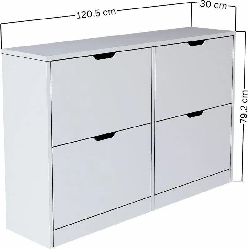 Dulap pentru pantofi Duru Matte White