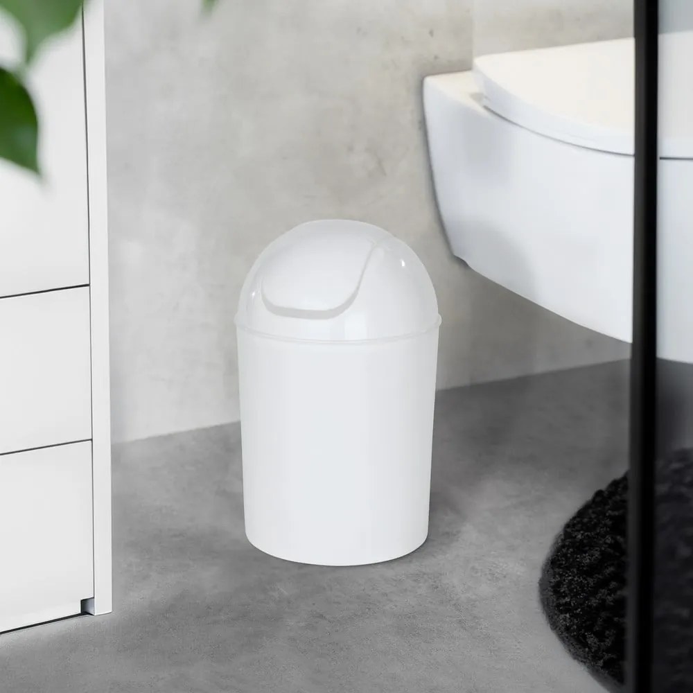 Coș de gunoi alb din oțel inoxidabil 6 l Economic – Wenko
