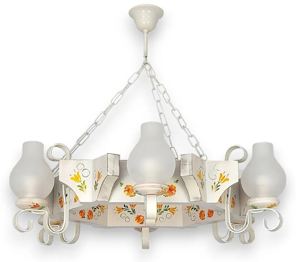 Candelabru fabricat manual din lemn pictat Queen 6L