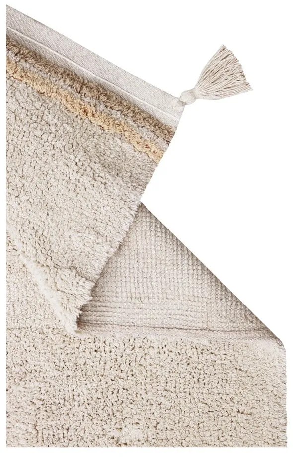 Covor crem lavabil/țesut manual din bumbac 120x160 cm Bloom Natural – Lorena Canals