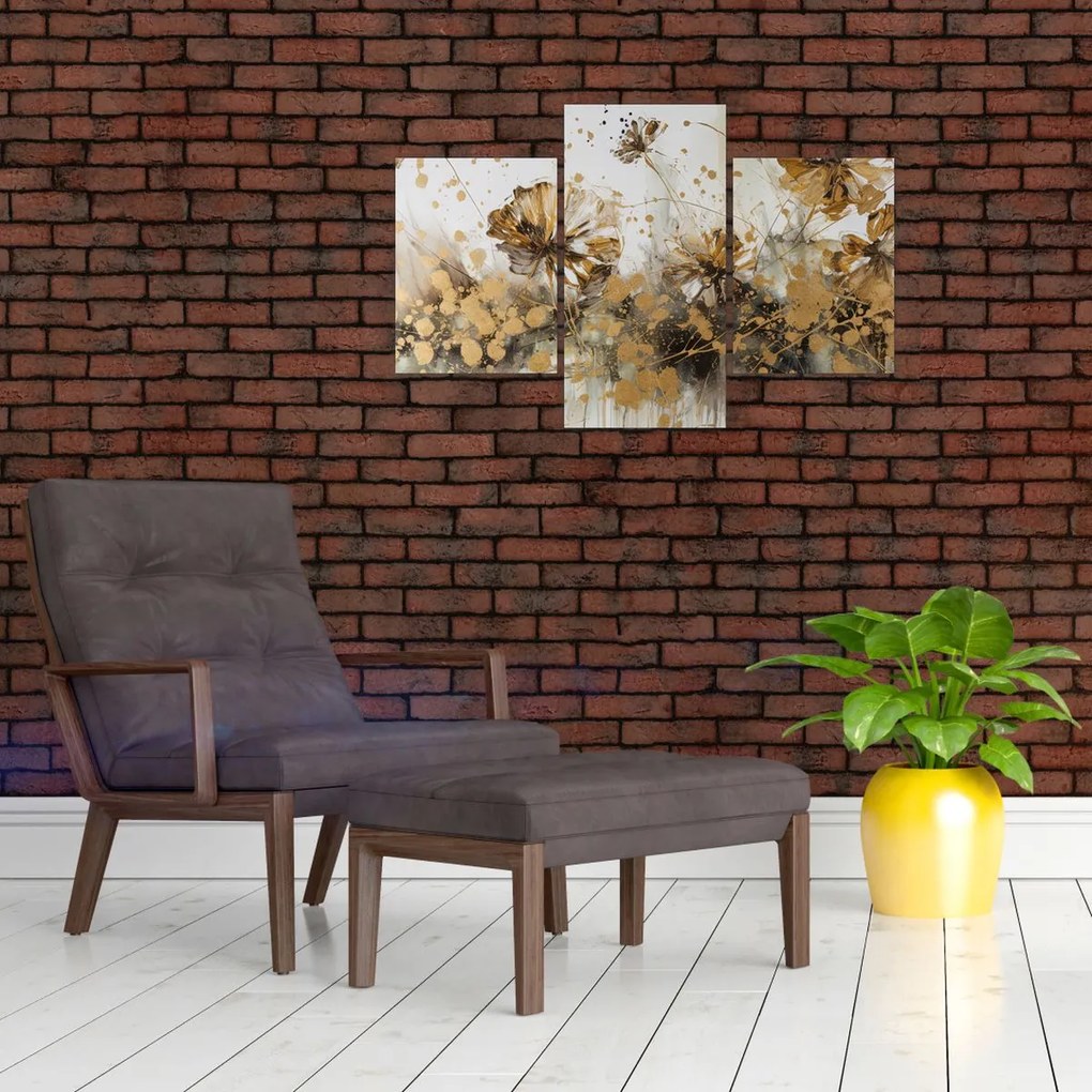 Tablou - pictură abstractă florală (90x60 cm)