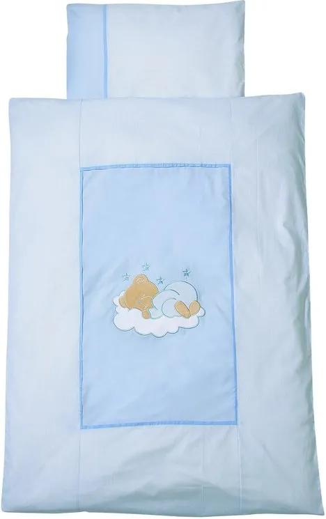 Easy-baby - Lenjerie pat Sleeping Bear 100/135 cm Bleu