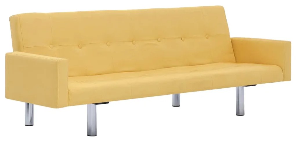 282224 vidaXL Canapea extensibilă cu brațe, galben, poliester