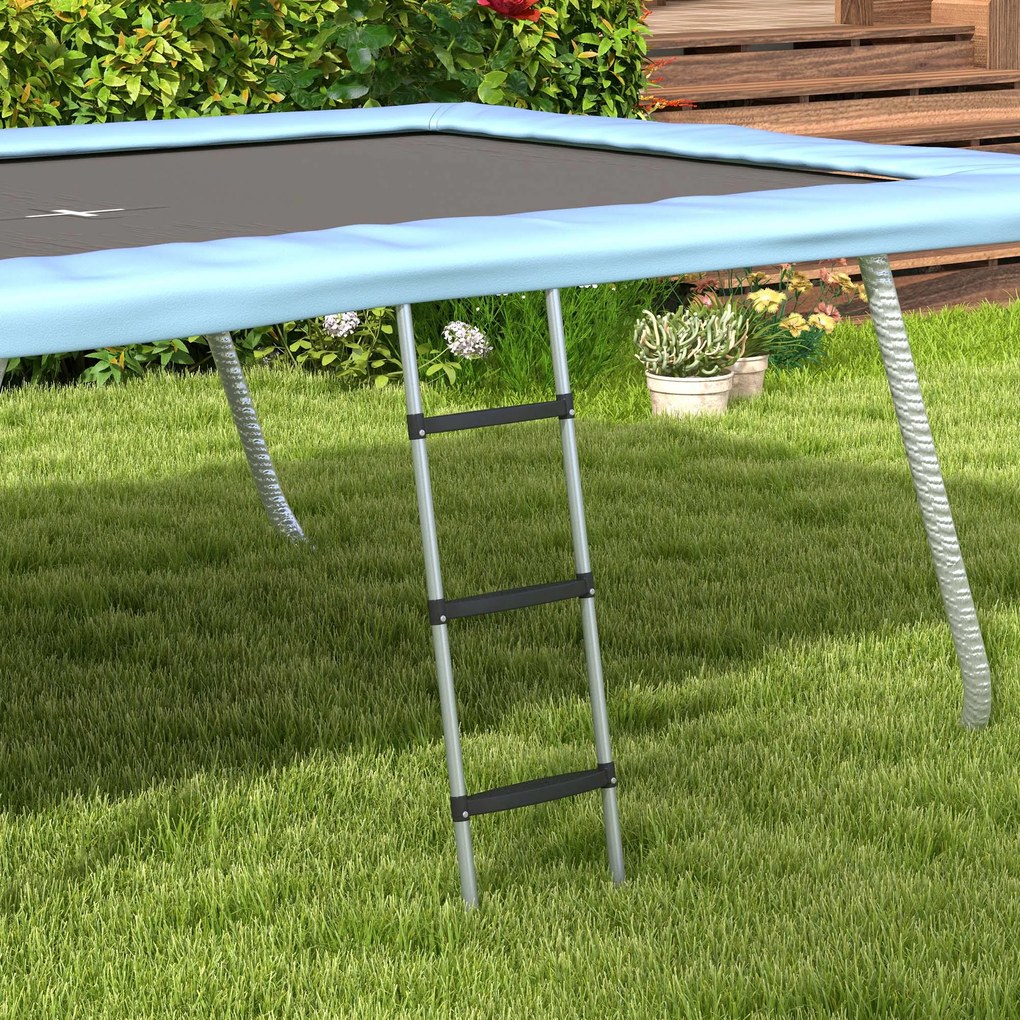 SPORTNOW Scară de trambulină cu 3 sau 2 trepte late orizontale, carlig universal, capacitate de 120 kg, 110 x 32 cm argintiu | Aosom Romania