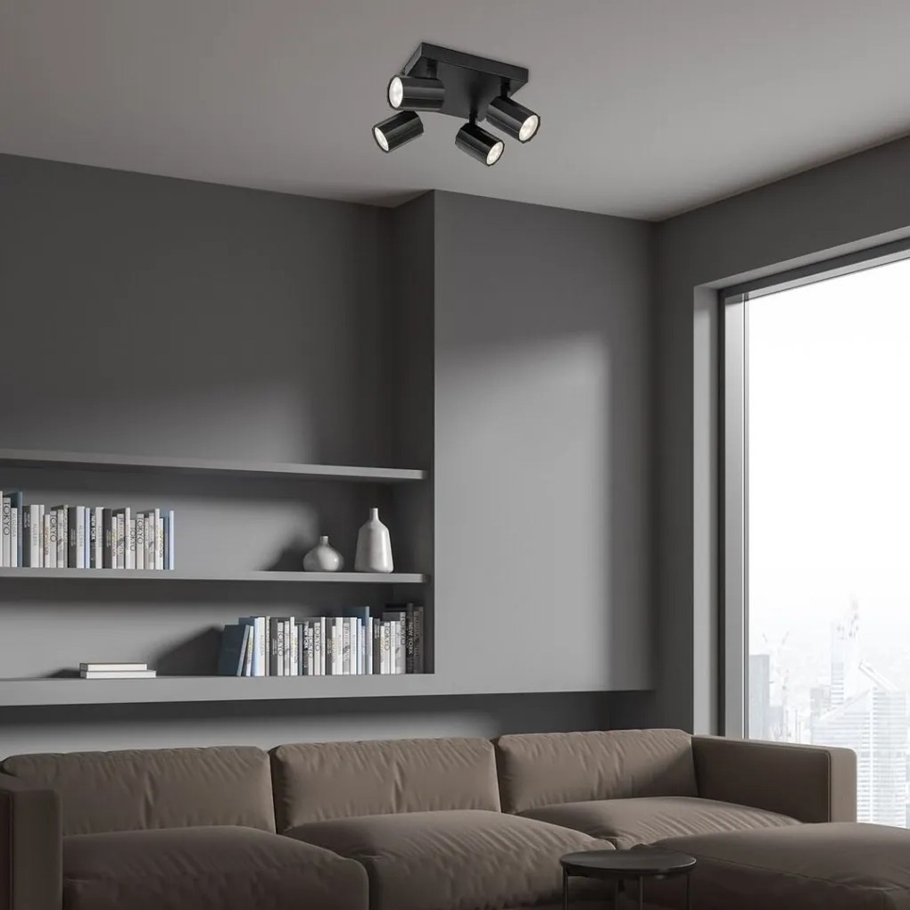 Plafoniera cu 4 Spoturi Directionabile, Design Modern, Rogelio