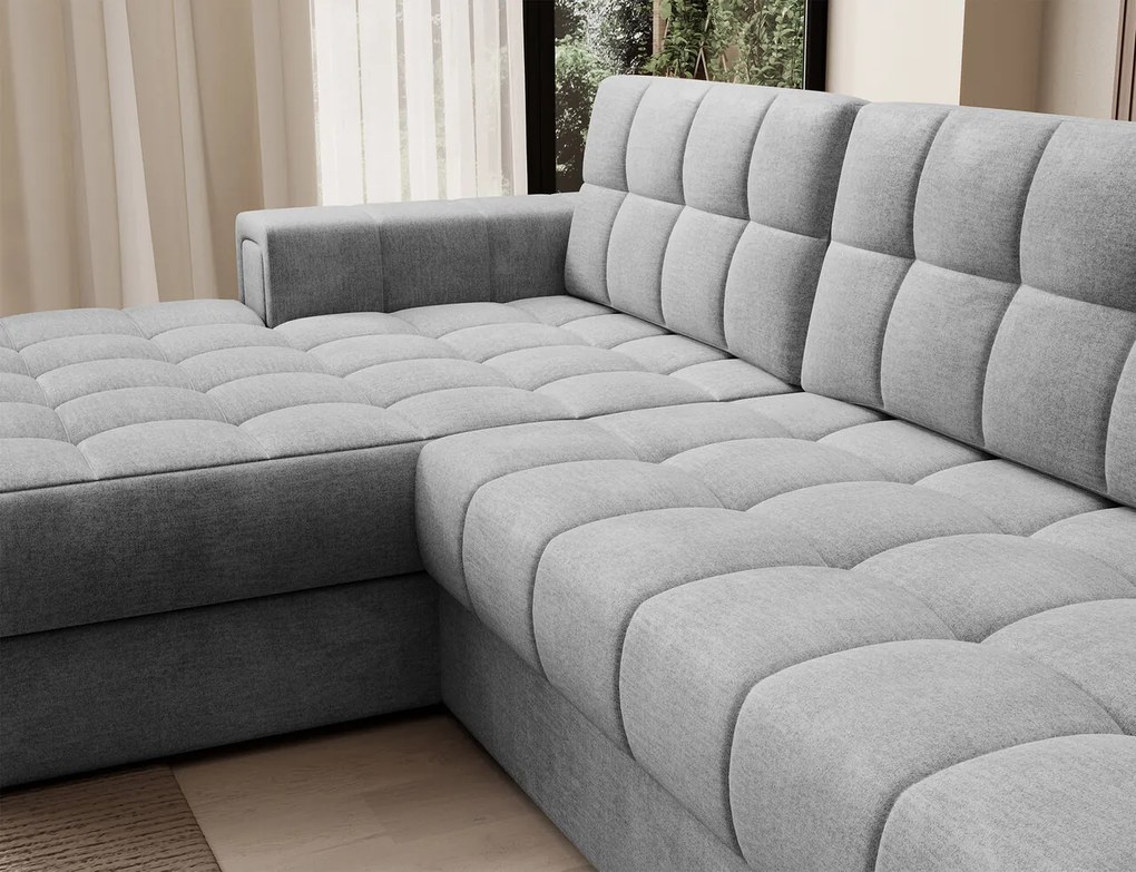 Coltar extensibil stanga 3 locuri ELTAP, LT-85MO, Blezalt, 240x150x82 cm, lemn/poliester, gri