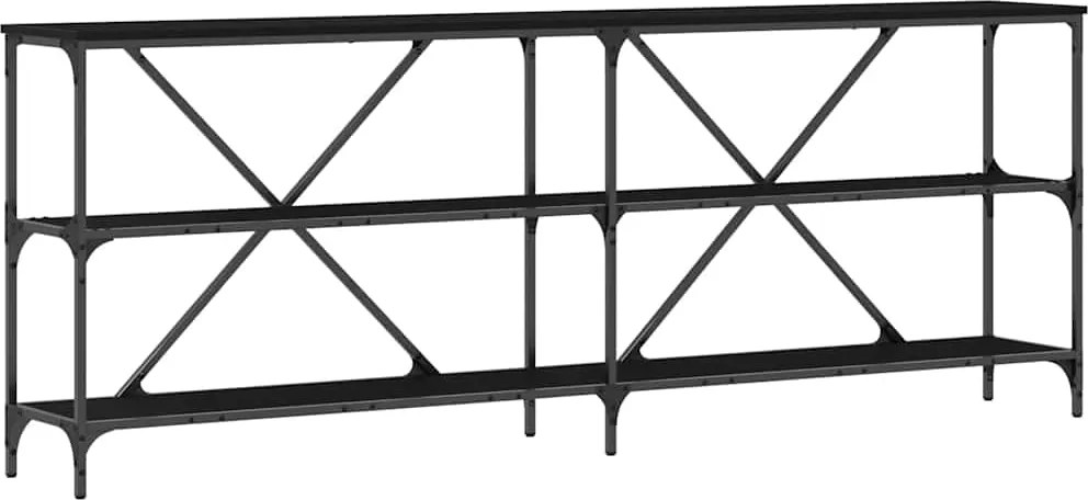 vidaXL Masă de consolă Stejar Negru 200 x 30 x 75 cm Lemn compozit