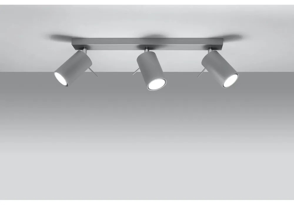 Plafonieră Sollux Etna, lungime 45 cm, gri