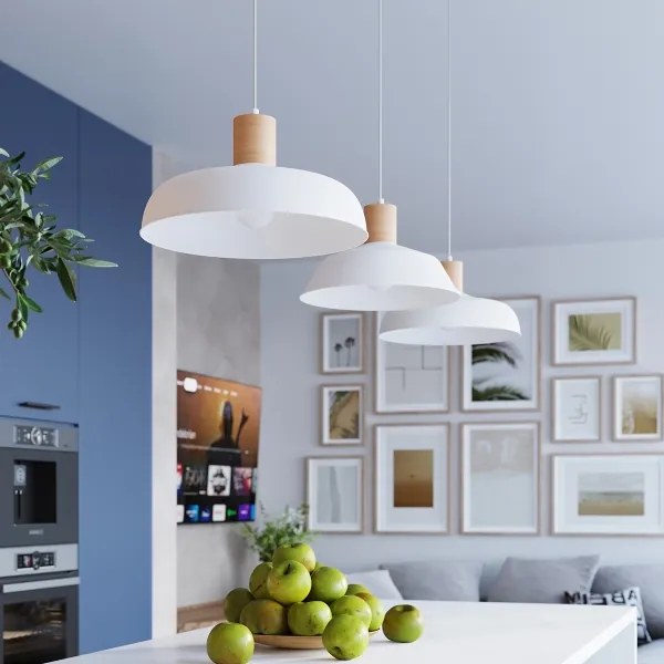 Lustră pe cablu Sollux SL.1321 FANO 1xE27/15W/230V alb