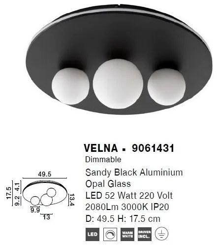 Lustra/Plafoniera LED design modern VELNA 49,5cm