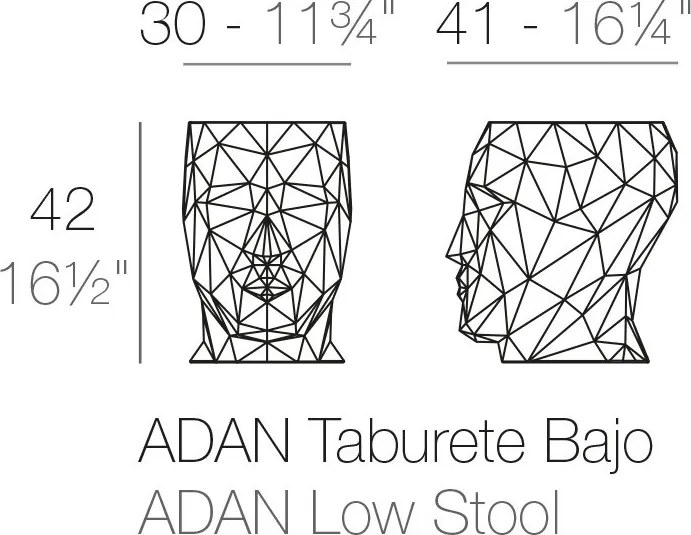 Taburete exterior/interior design decorativ ADAN STOOL, mat