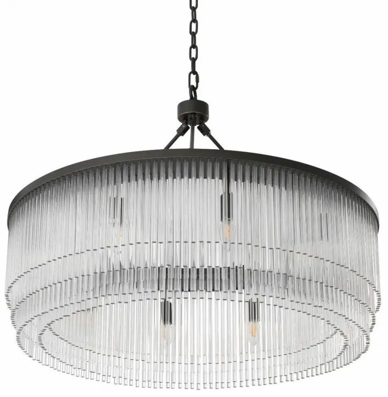 Lustra suspendata design elegant Hector L, metal bronz 114786 HZ