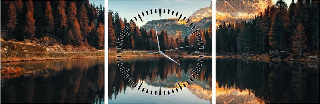 Tablou - Alpi, Italia, Dolomiți, Lago Antorno (cu ceas) (90x30 cm)