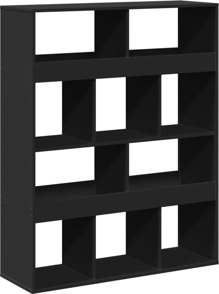 vidaXL Bibliotecă, negru, 100x33x125,5 cm, lemn prelucrat