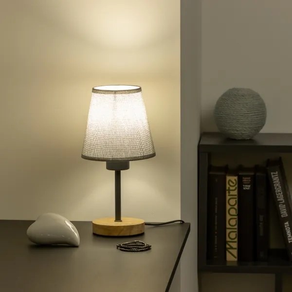 Lampă de masă Brilagi NUBILA WOOD 1xE27/25W/230V stejar/gri