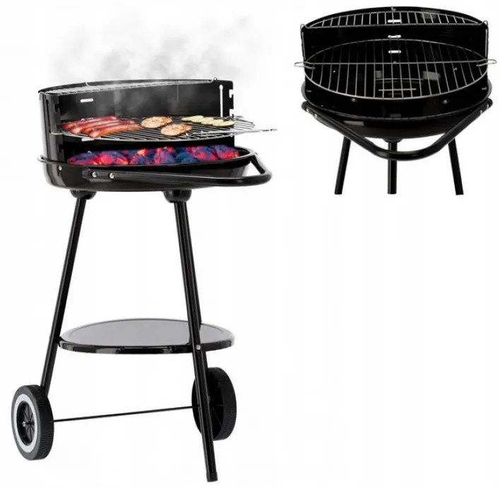 ShopJK GRĂTAR DE GRĂDINĂ CU ROȚI BBQ5351