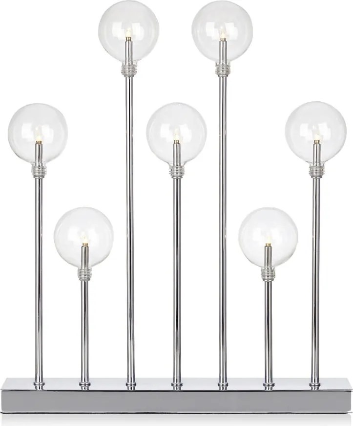 Sfeșnic cu becuri Markslöjd Junior, înălțime 50 cm, argintiu