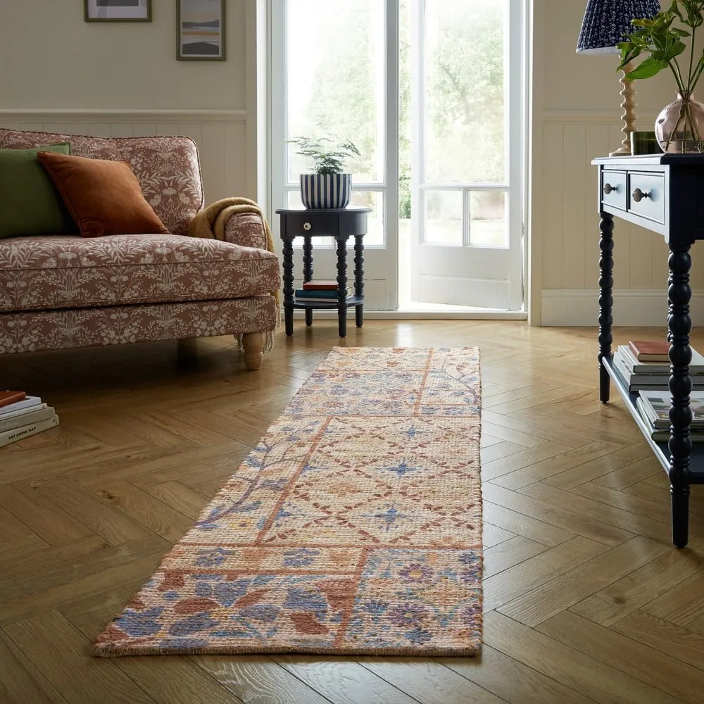 Covor tip traversă în culoare naturală țesut manual din amestec de iută 60x230 cm Taylor Patchwork – Flair Rugs