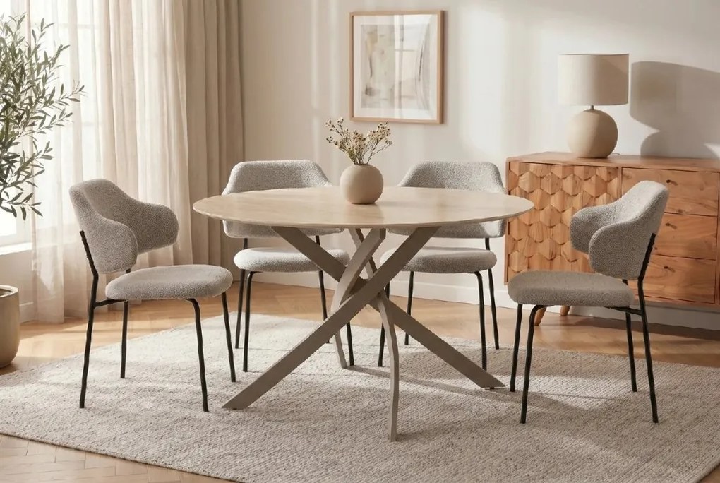 Masa rotunda cu blat din ceramica ALPINE 120cm