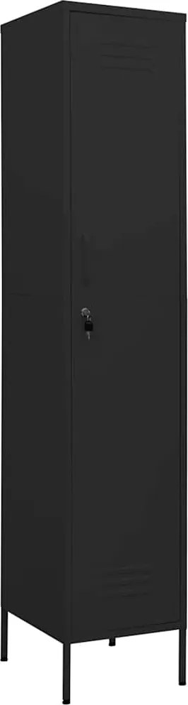 vidaXL Dulap vestiar, negru, 35x46x180 cm, oțel
