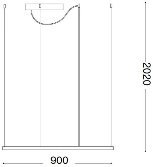 Ideal Lux - Lustră suspendată ORACLE SLIM LED/53W/230V 3000K 90x90 cm, neagră