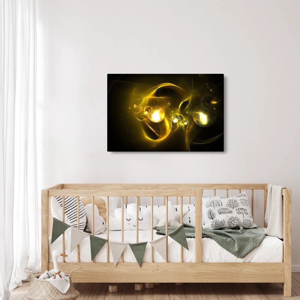 Tabloul abstract cu bile galbene (90x60 cm)