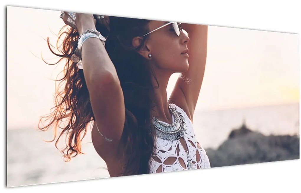 Tablou - Femeia pe plajă (120x50 cm)