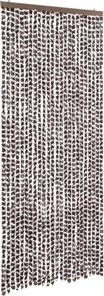 vidaXL Perdea pentru insecte, maro și alb, 100x230 cm, chenille