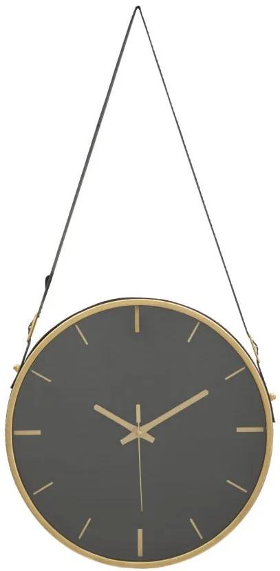 Ceas decorativ negru/auriu din MDF si metal, ∅ 34 cm, Elegant Mauro Ferretti