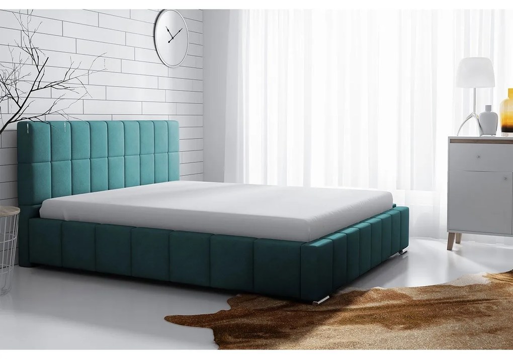 Pat tapițat cu sp. depozitare Mikael (160x200) (Rico 11). Promo -17%. 1058865