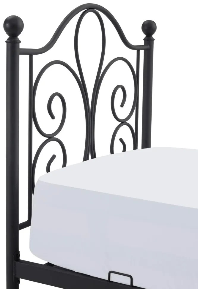 Pat metalic Panama Negru – 90 x 200 cm