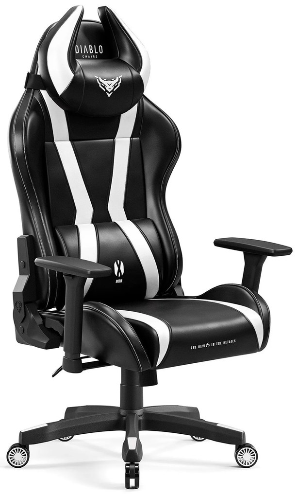 Scaun gaming Diablo X-Horn 2.0 King Size: negru-alb