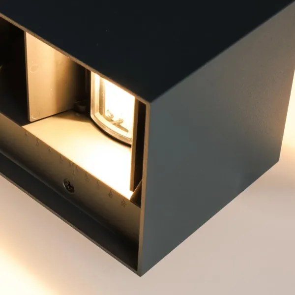 Brilagi - Aplică de perete LED pentru exterior DOUBLE CUBE LED/12W/230V antracit IP65