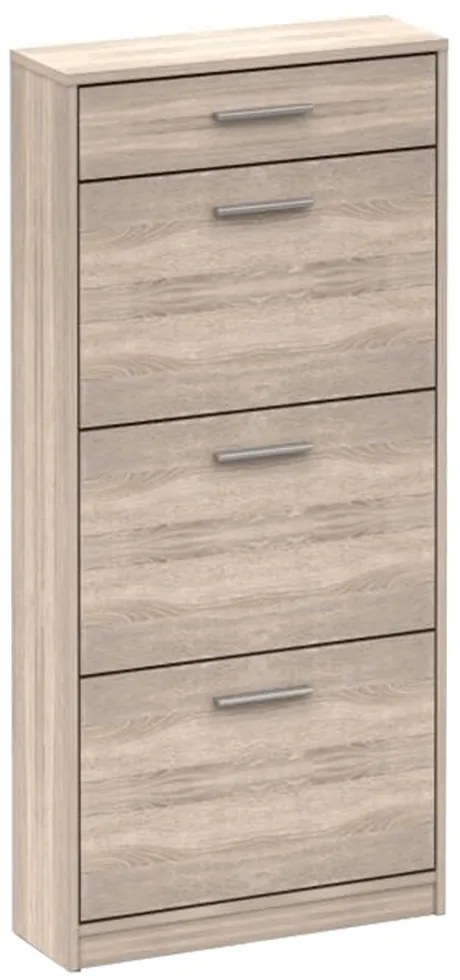 Pantofar 3 compartimente cu sertar, stejar sonoma, NOKO-SINGA 311