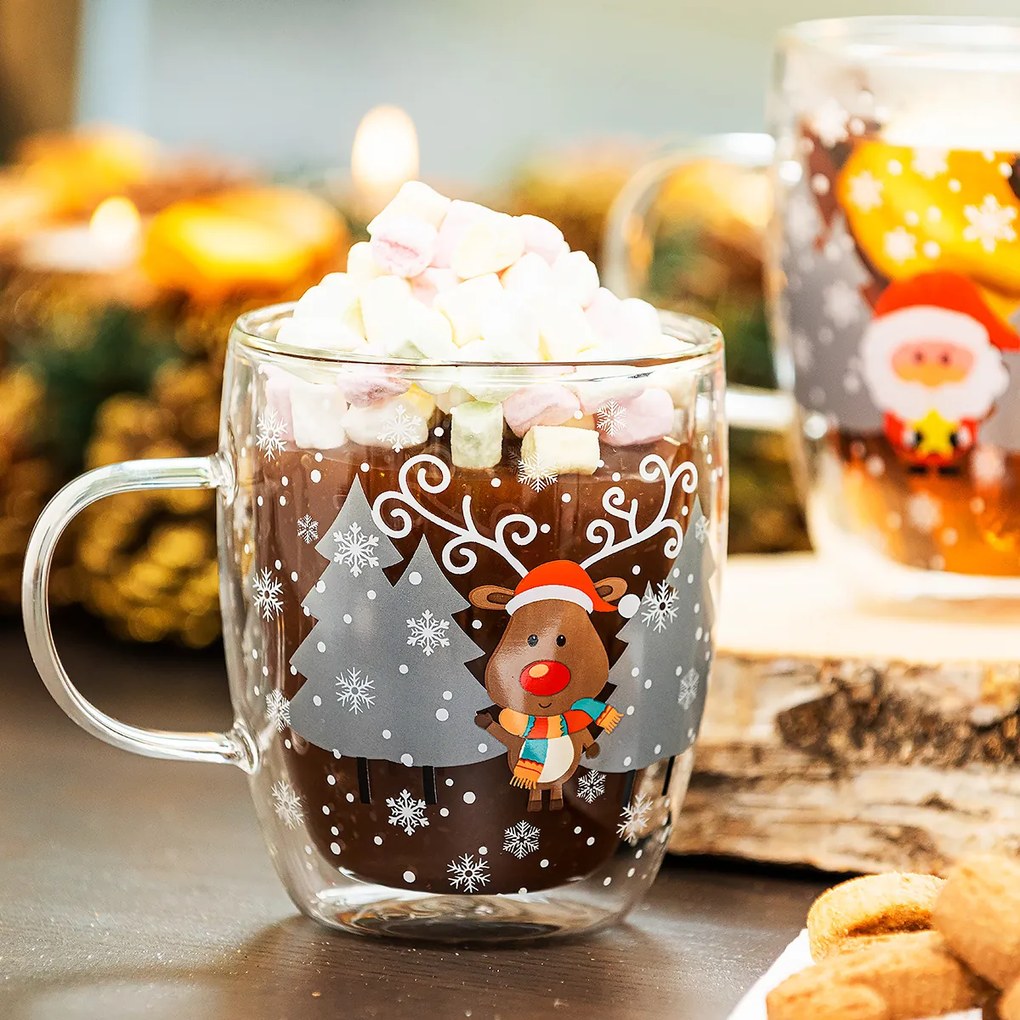 Pahare termo 4Home Mug Reindeer Hot&Cool 270ml,2 buc.