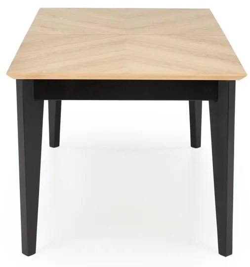 Masa extensibila Edmondo stejar natur/negru L160-240 cm