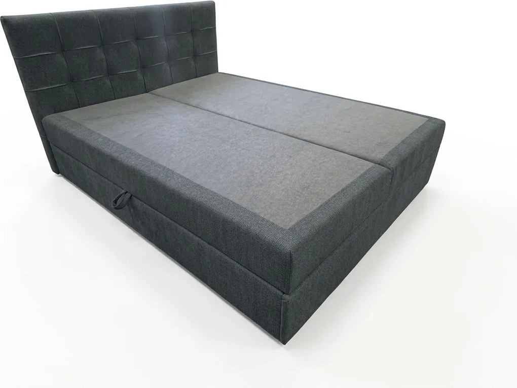 Pat tapițat boxspring DIRELIS VIBE 160x200 cm gri inchis Saltea: Saltea cu arcuri Bonell